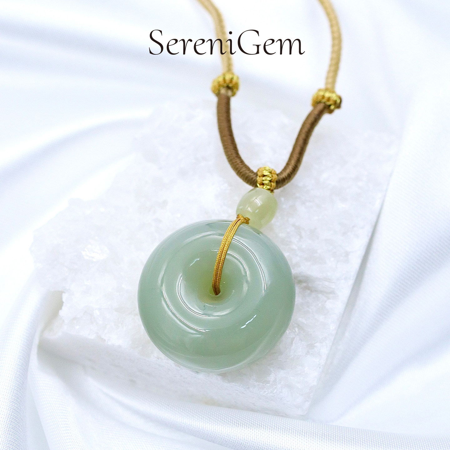 SereniGem谧彩境 和田玉新疆且末蓝厚装平安扣吊坠,珠宝/钻石/翡翠,颈饰,淘宝优惠券,粉丝福利购,淘宝优惠卷