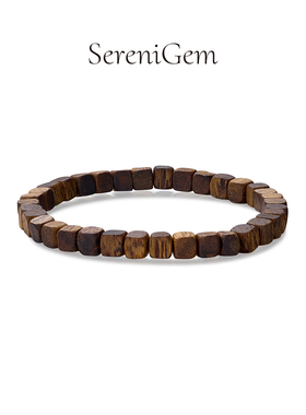 SereniGem谧彩境 天然海南莺歌绿奇楠沉香手串方糖男女通款5.5mm