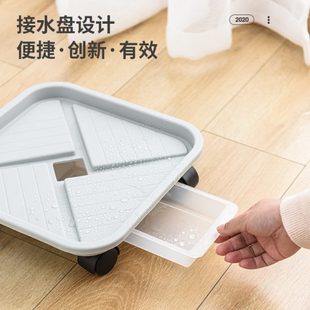 正方形移动花盆托盘带轮滑轮加厚耐用万向轮滚轮垫底托架花盘底座