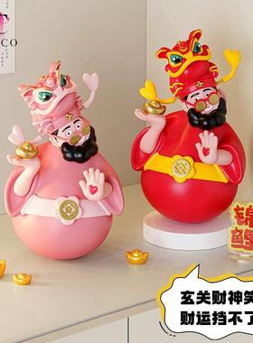 2025财爷摆件客厅多巴胺财神爷装饰玄关不倒翁新居乔迁开业送礼物