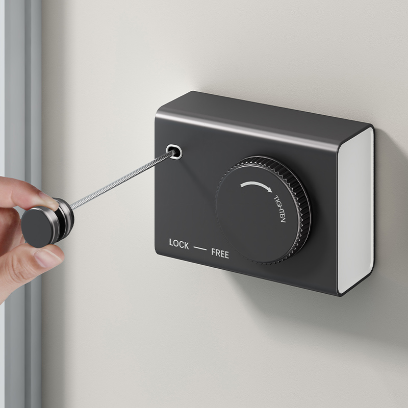 隐形收缩晾衣绳阳台卫生间晾衣服神器绳子室内免打孔伸.缩钢丝绳