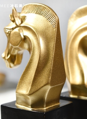 创意马头书d靠摆设家居客厅卧室书架办公桌装饰书档书立工艺品摆