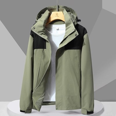 冲锋衣薄款单冲男女同款冲锋衣拼色春秋男装外套工装夹克男女女款