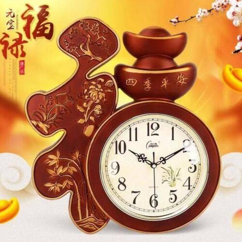 康巴丝福字挂钟中式中国风静音福时钟客厅卧室古典壁挂装饰时钟表