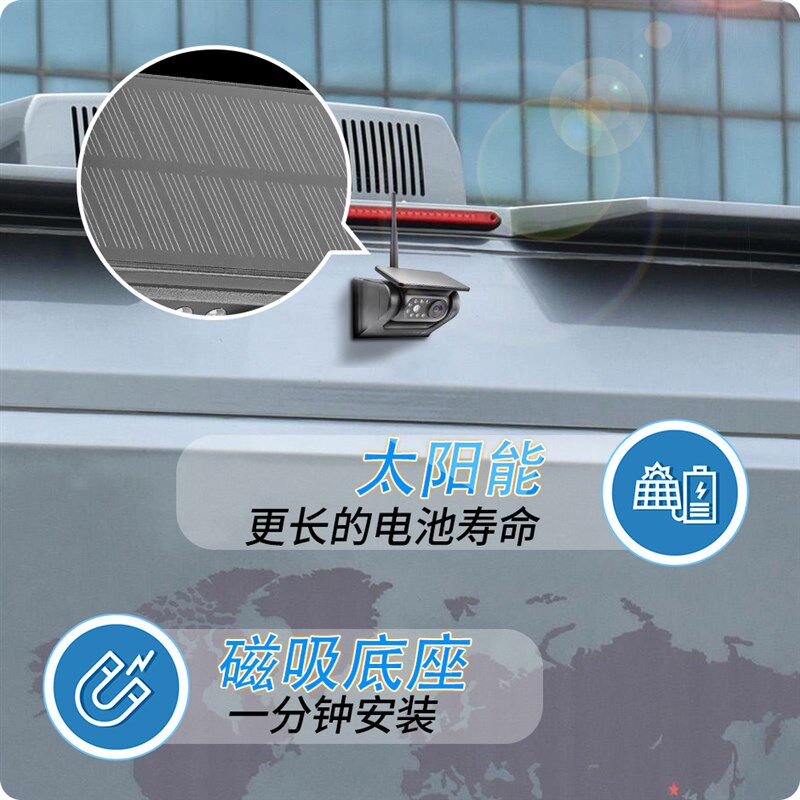 太阳能AHD无线5 寸停车显示器摄像头套件适用于露营车/卡车/拖车
