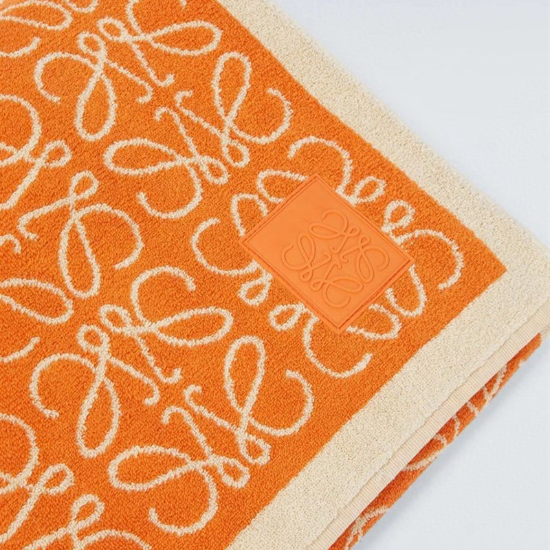 欧式奢华桔色提i花高端贴片浴室居家样板间摆件旅行浴巾沙滩巾