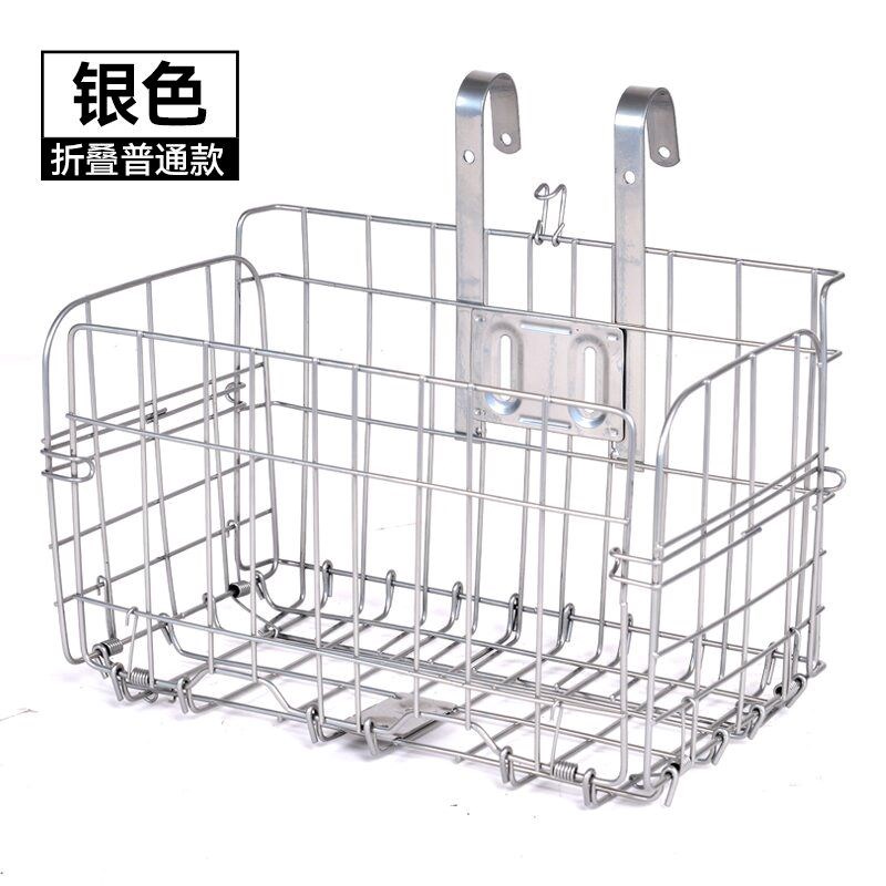 电动车后置车筐自行车前置挂篮收纳头盔雨衣放杂物可折叠防水加粗