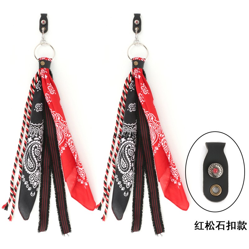 机车手柄c飘带通用车把挂件适用哈雷牛角方巾装饰电动车潮流挂饰