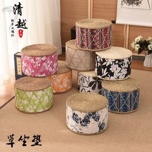 蒲团坐垫榻榻米坐墩地墩编织坐垫圆蒲垫客厅飘窗家用草编垫子加厚