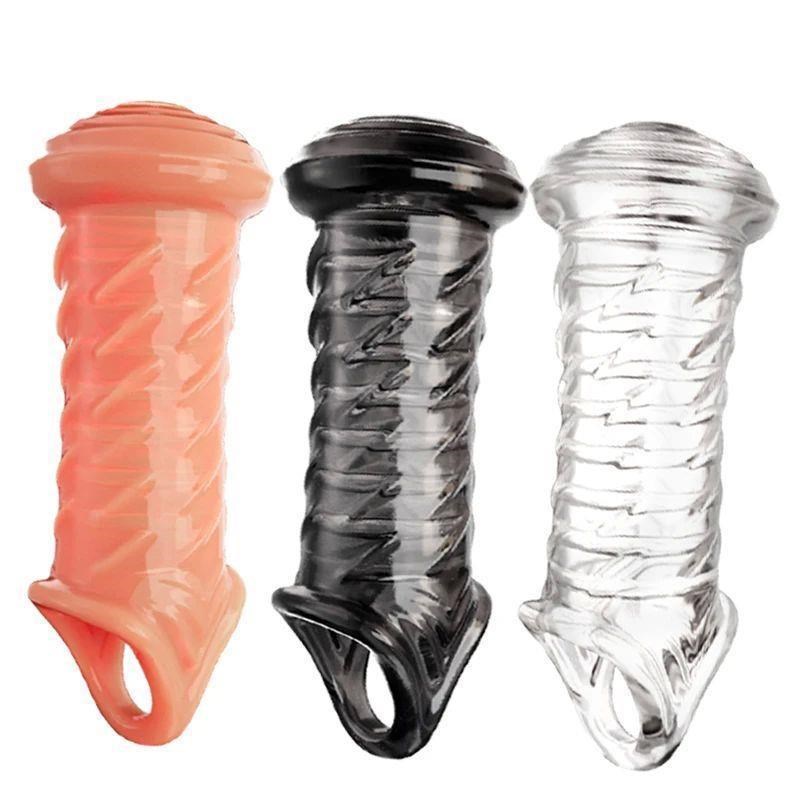 Newest Penis Sleeve Reusable Penis Enlargement Extender Dela