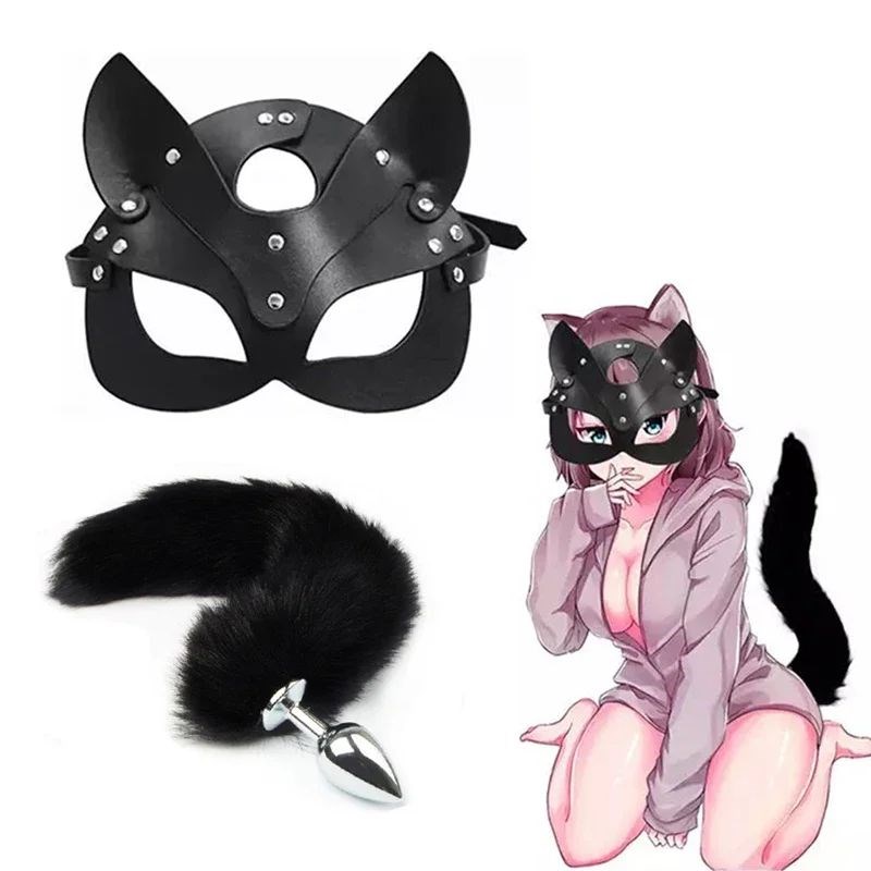 Sex Toys for Woman Cosplay Fox Mask Tail Anal Plug Metal Anu