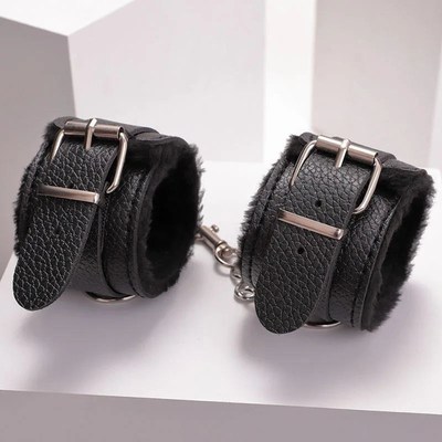 SM Sexy Adult Toys Leather Plush Handcuffs Couple Binding Fl