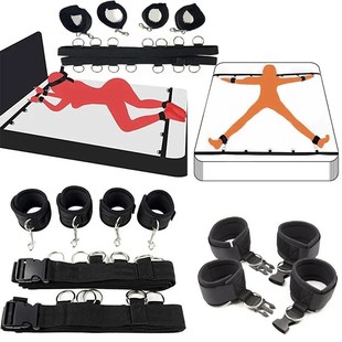 BDSM Adjustable Straps Bed Restraints Sex Bondage Kit For Co