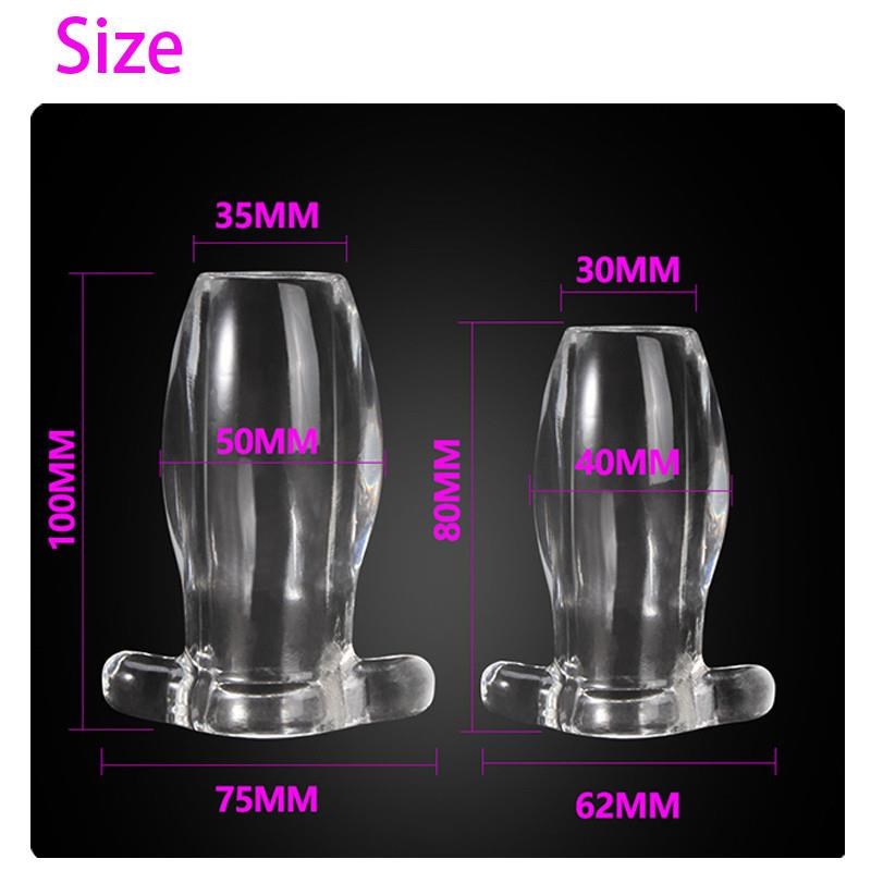 Clear Huge Transparency Hollow Anal Plug Anal Expanding Devi