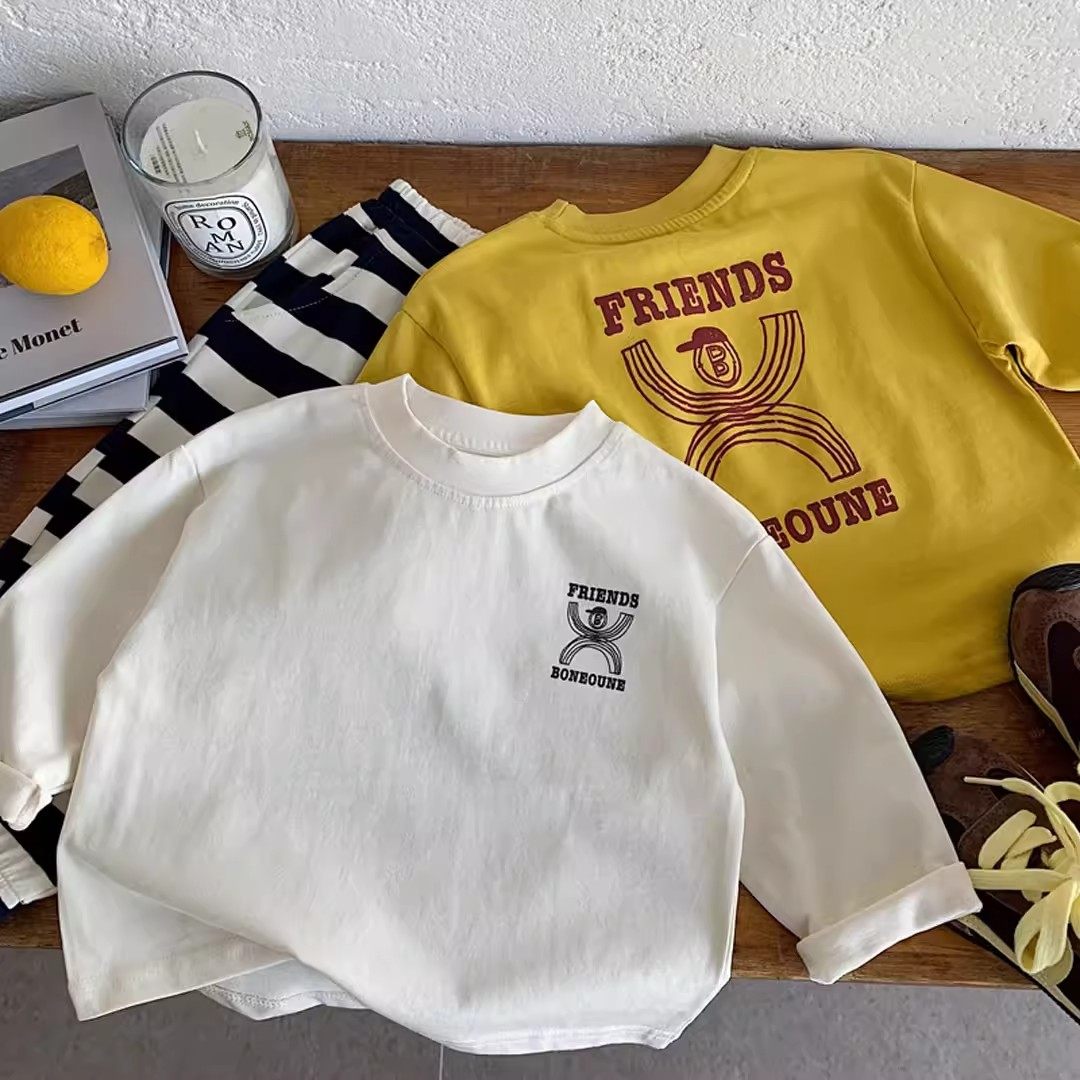 儿童春装T恤2026新款小童字母长袖上衣韩版潮男童宝宝圆领打底衫,童装/婴儿装/亲子装,T恤,淘宝优惠券,粉丝福利购,淘宝优惠卷