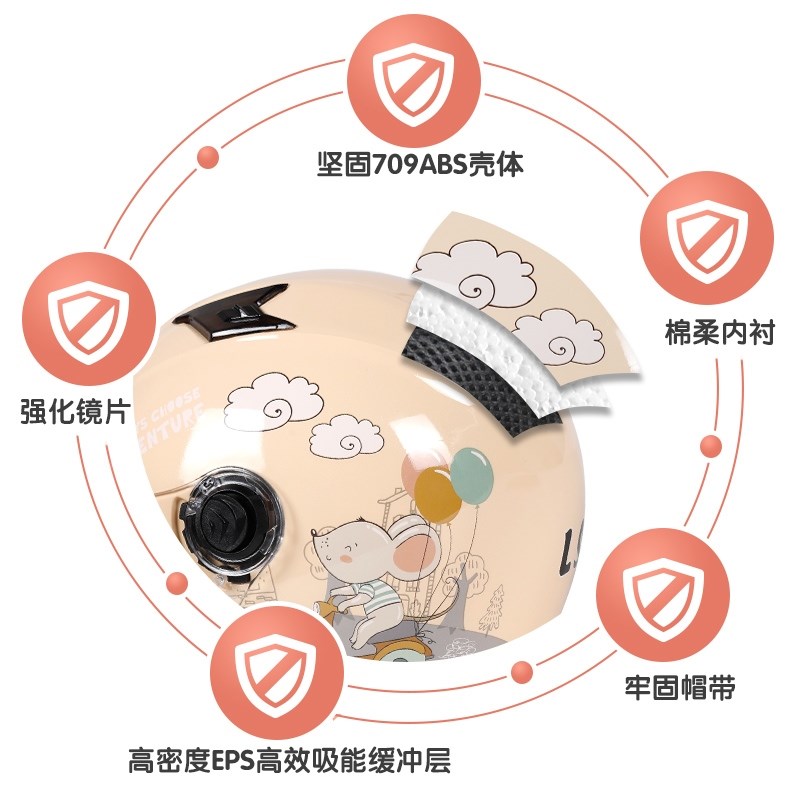 头盔3c认证g四季通用儿童款女孩加棉电动车安全帽小型秋冬季幼儿