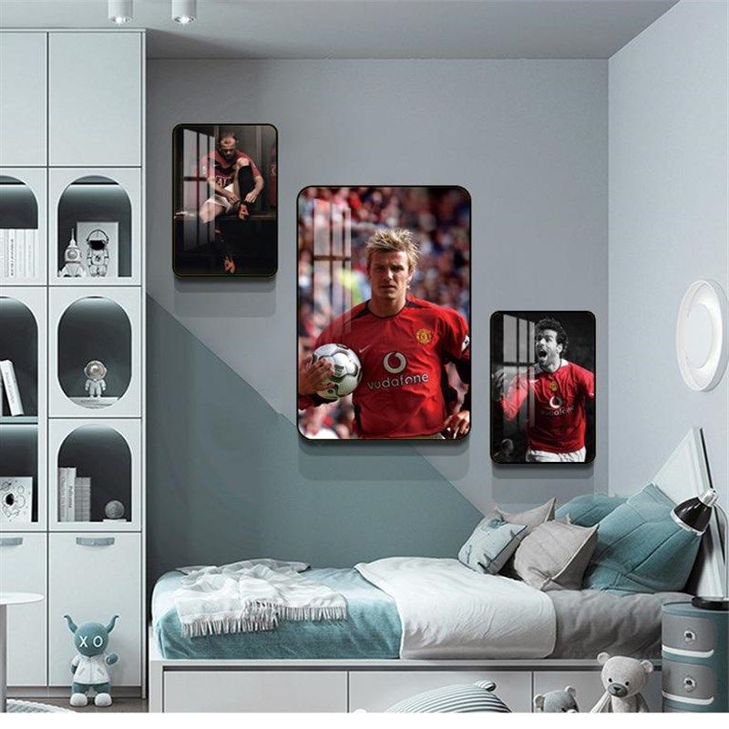 世界杯足球明星装饰画酒吧背景墙壁画传奇巨星简约现代客厅挂画