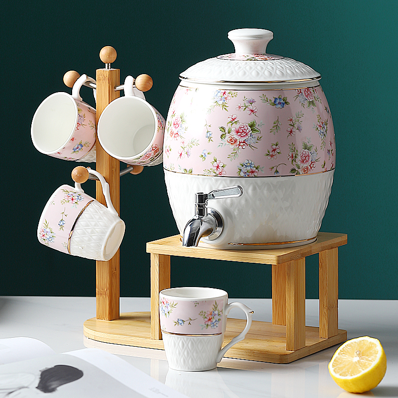 大容量冷水壶h家用耐高温柠檬果汁凉白开凉水壶杯子水具套装带龙