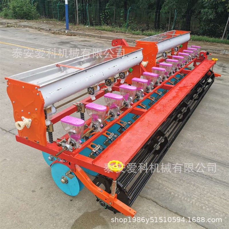 新款四轮车谷子高粱蔬菜播种机4行/6行/8行桨腿/圆盘式油菜点籽机