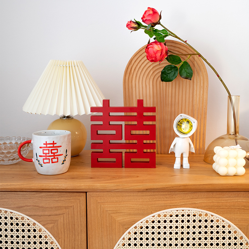 立体喜字桌卡订婚摆件备婚用品结婚礼物婚房装饰摆设婚礼道具客厅