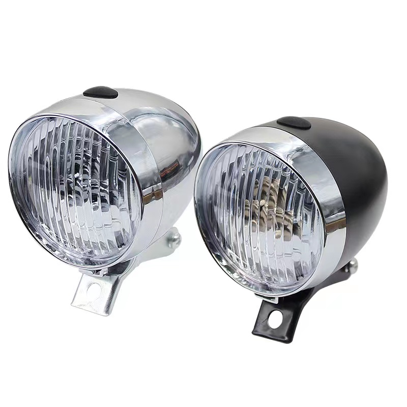 自行车灯强光夜骑配件复古老式单车前灯夹支架夜骑摩擦自发电超亮