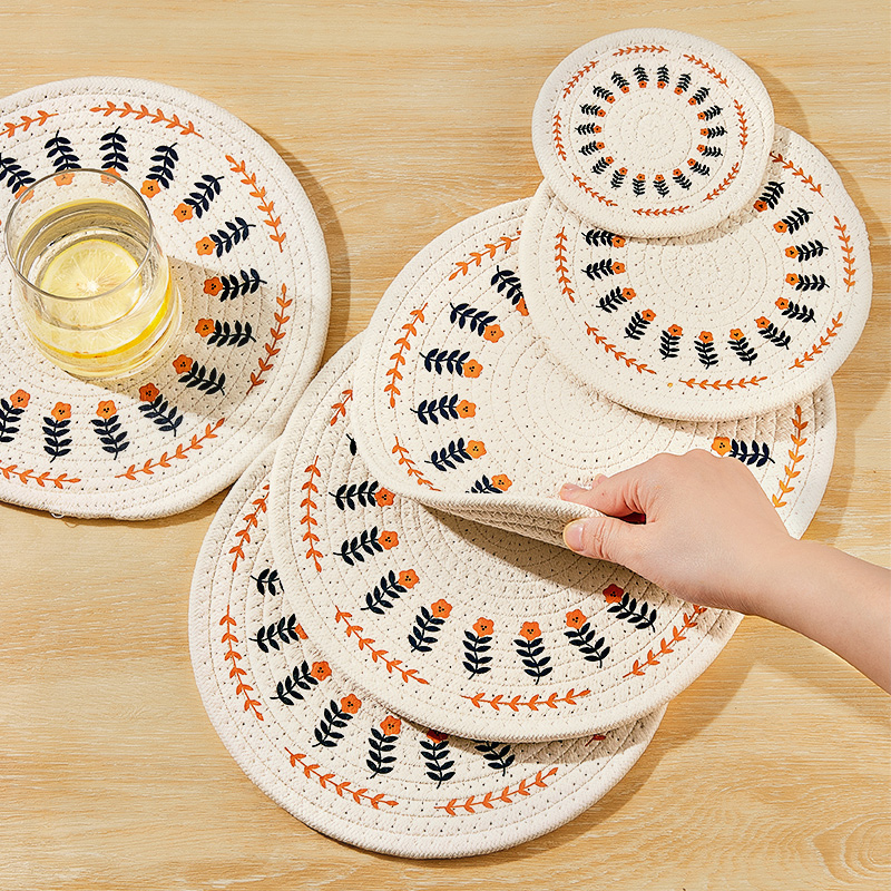 加厚隔热垫子餐桌垫高级感防烫杯垫日式砂锅垫耐高温编织盘子碗垫