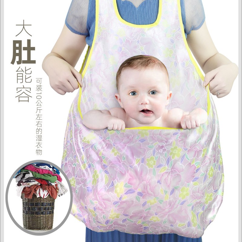 家用阳台便携 晾衣架晒衣绳配套围裙 学生女士挂衣晾衣围裙