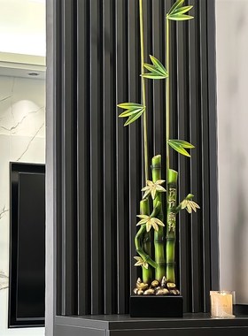 节节高升竹子摆件轻奢高档客厅入户门玄关电视柜壁龛装饰品高级感