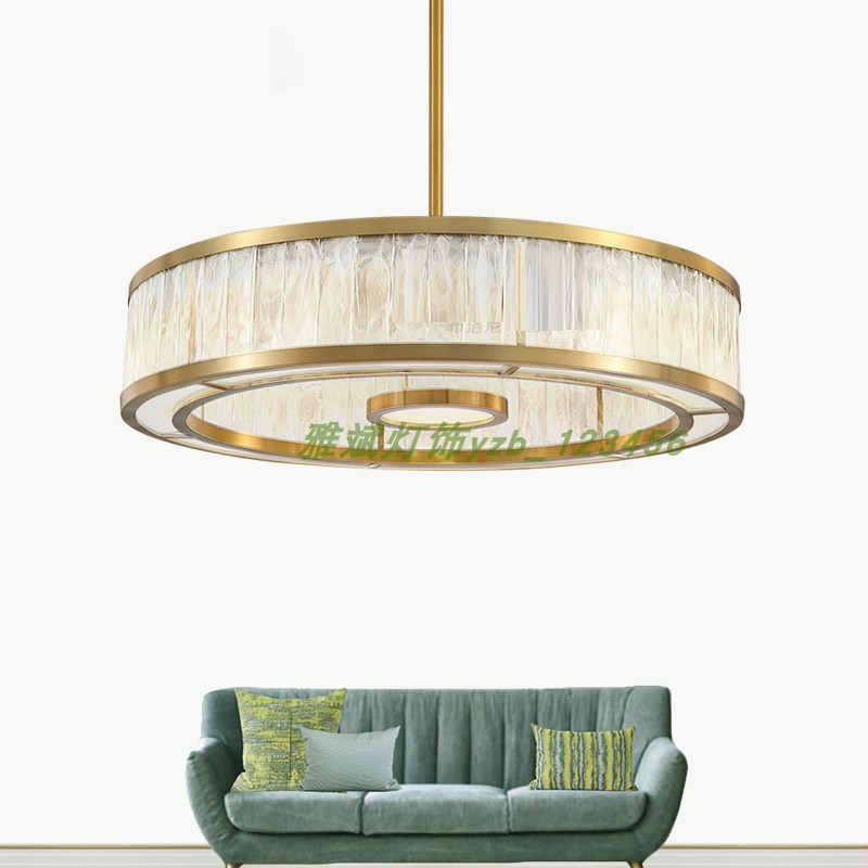 轻奢后现代客厅灯简约圆形创意低层卧室样L板房云彩玻璃吊灯餐厅
