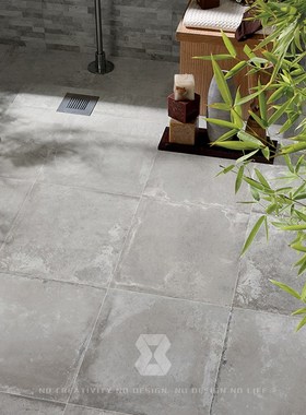 LOFT灰色水g泥瓷砖 别墅庭院花园哑光防滑防冻室内外仿古墙地砖60