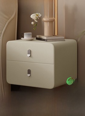 古家简单奶油风格双抽屉收纳卧室收纳多功能意大利床U头柜8011g