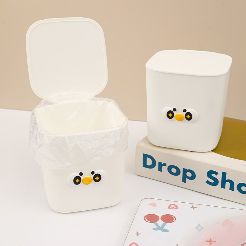 可爱桌面垃d圾桶塑料迷你小号带盖垃圾桶家用车载茶几桌床头废纸