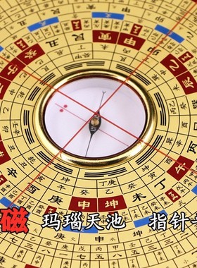 崇道堂罗盘高精度专业三合盘大字体指南针携带小号大号八寸三