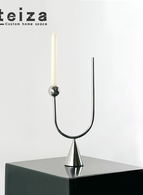 Oteiza现代欧式金属烛台摆件客厅餐厅样板间桌面饰品家居软装摆设