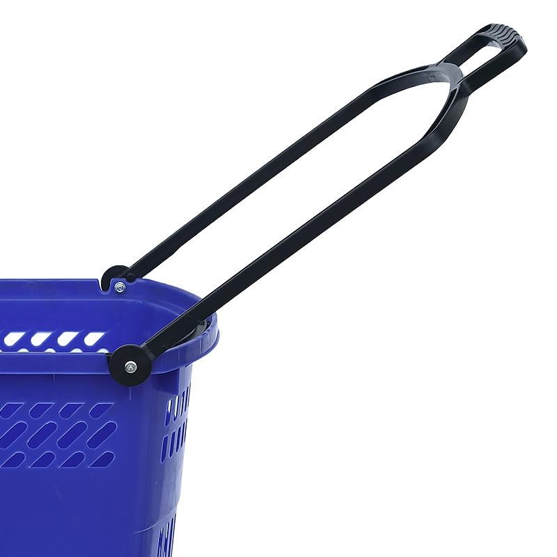 超市购物篮拉杆带轮买菜篮子小拉车手提I大号加厚拖车菜筐车采购