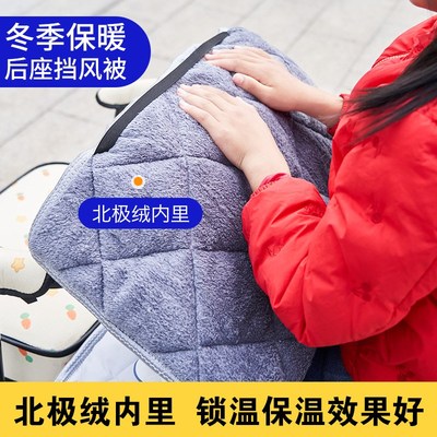 电动三轮车后座挡风被冬季u儿童加绒加厚防水防风亲子款双人挡风