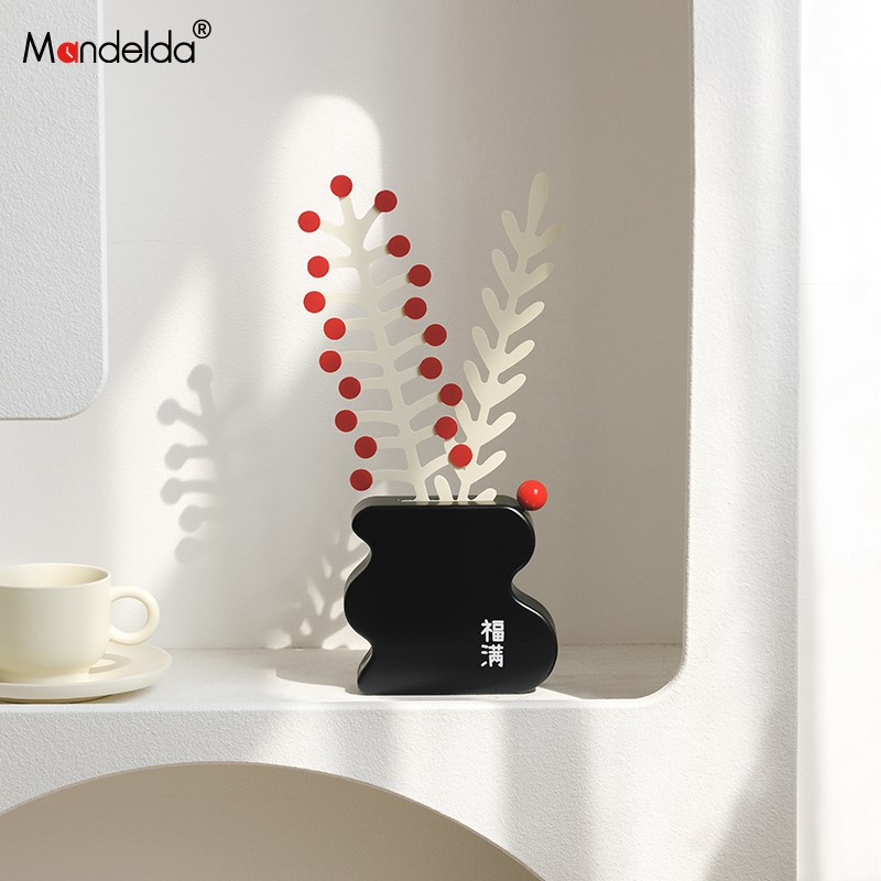 Mandelda新年客厅卧室电视柜饰品家居桌面仿真花装饰摆件轻奢