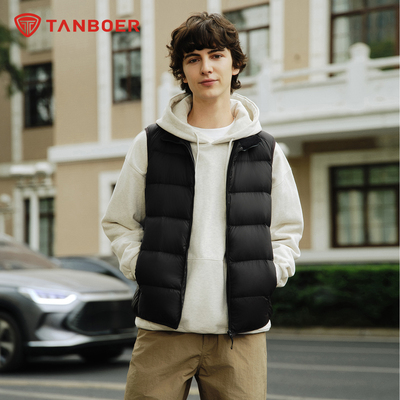 立领短款男轻薄保暖外套羽绒马甲