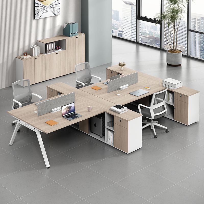 办公桌员工位主管桌2/4人位w组合带柜子t型双人面对面二四人职员