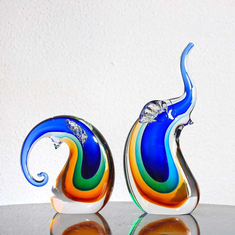 高档琉璃艺术摆轻奢件抽象现代客厅样板间玄关桌面电视柜书房摆设