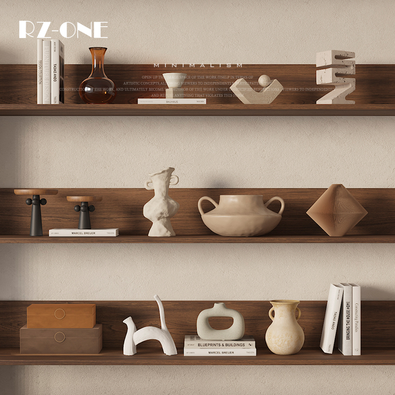 Rzone高级感中古陶瓷软装饰品摆件侘寂风酒柜高档小众艺术品摆饰