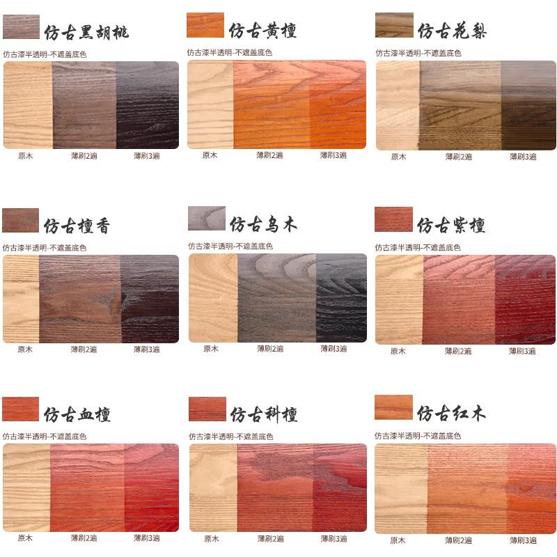 水性漆具翻新亮光漆原色透明色油漆E木木器漆家自刷木家用古彷面