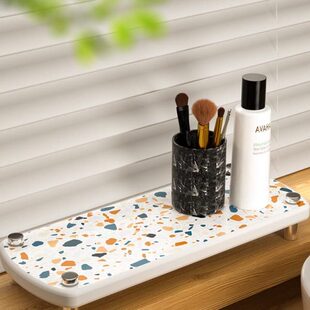 饰置物架 水磨石硅藻泥杯垫免打孔洗浴间酒店杯架吸水电动牙刷杯装