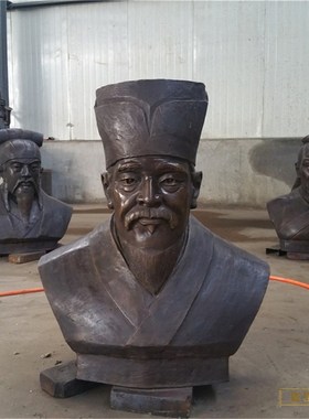 公园校园古代名人物头像 古x代人物农耕雕像 古代人物磨刀铜雕塑