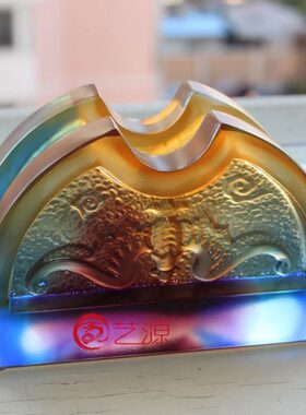 琉璃摆件创意家居商务办公桌饰品福到名片夹同事朋友礼品礼物实用