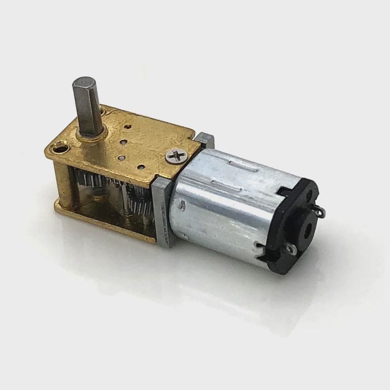卧式N20减速马达3V6V12xV微型直流减速电机蜗轮蜗杆自锁低速小电