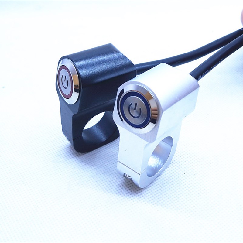 铝合金手把开关 改装加装车把防水射灯开关摩托大灯断电开关