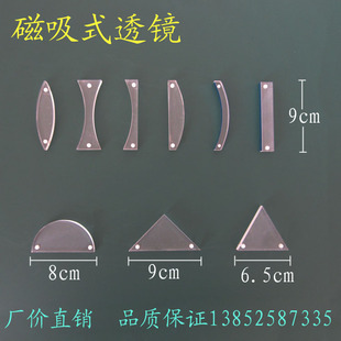 磁吸式透镜加磁凸透镜凹透镜长方形三角形半圆透镜光学实验玻璃砖