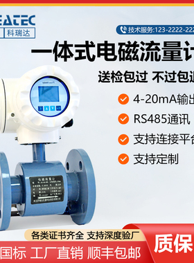 河北科瑞达流量计一体式电磁流量计污水FET-1031厂家直供dn50100