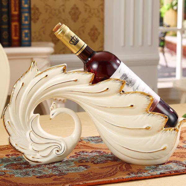 欧式创意红酒架摆件现代简约家用孔雀客厅酒柜装饰品葡萄酒架架子,收纳整理,红酒架,淘宝优惠券,粉丝福利购,淘宝优惠卷